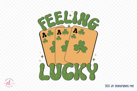 Feeling Lucky, Retro St Patricks Day Sublimation Sublimation CraftLabSVG 