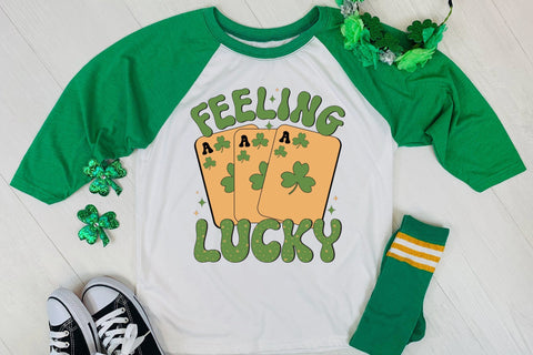 Feeling Lucky, Retro St Patricks Day Sublimation Sublimation CraftLabSVG 