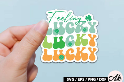 Feeling lucky Retro Stickers SVG akazaddesign 