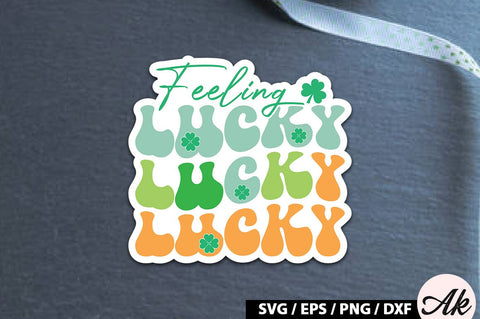 Feeling lucky Retro Stickers SVG akazaddesign 