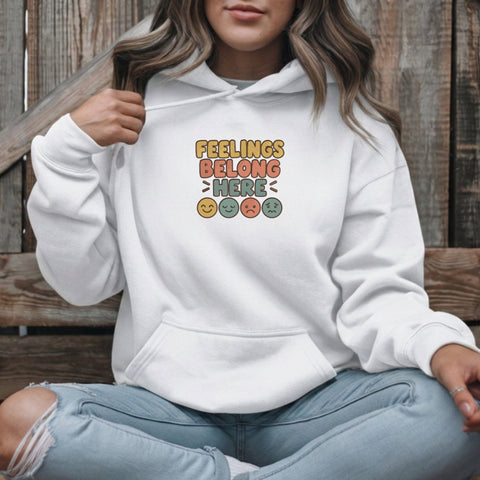 Feelings Belong Here Embroidery Design – Mental Health Emotions Positive Message Machine Embroidery File Embroidery/Applique DESIGNS PatternFeed8 
