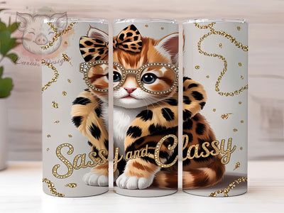 Feisty & Fabulous Orange Cat Tumbler, Sassy Cat PNG Design, Funny Cat Lover Tumbler, Classy Cat Sublimation, 20oz Cat Tumbler Design, Cute Kitty Tumbler PNG, Cat Mom Tumbler Wrap Sublimation Lara' s Designs 
