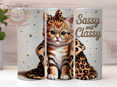 Feisty & Fabulous Orange Cat Tumbler, Sassy Cat PNG Design, Funny Cat Lover Tumbler, Classy Cat Sublimation, 20oz Cat Tumbler Design, Cute Kitty Tumbler PNG, Cat Mom Tumbler Wrap Sublimation Lara' s Designs 