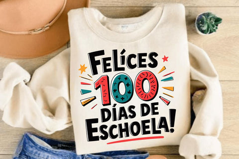 Felices 100 Días De Escuela PNG Feliz Sublimation Design Sublimation Regulrcrative 