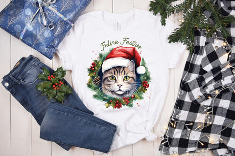 Feline Festive | Christmas Cat Sublimation Sublimation CraftLabSVG 