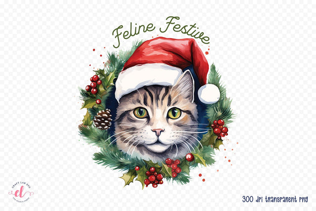 Feline Festive | Christmas Cat Sublimation Sublimation CraftLabSVG 