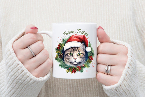 Feline Festive | Christmas Cat Sublimation Sublimation CraftLabSVG 