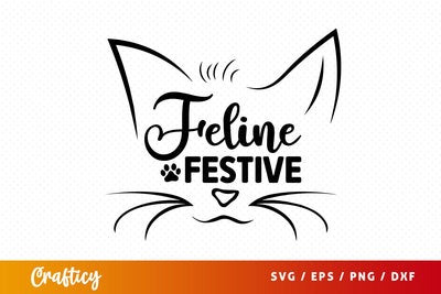 Feline festive SVG Design SVG Designangry 