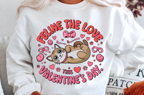 Feline the love this Valentine’s Day Sublimation Design Sublimation Regulrcrative 
