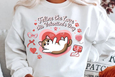 Feline the love this Valentine’s Day Sublimation Design Sublimation Regulrcrative 