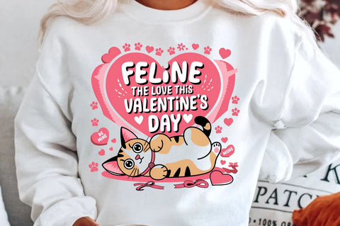 Feline the love this Valentine’s Day Sublimation Design Sublimation Regulrcrative 