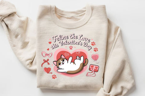 Feline the love this Valentine’s Day Sublimation Design Sublimation Regulrcrative 