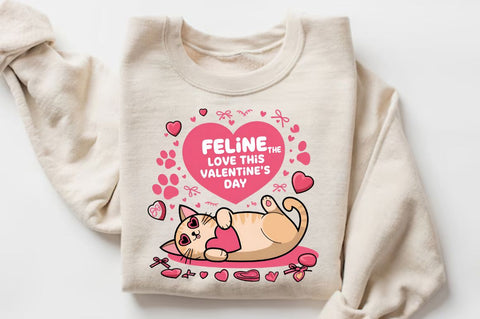 Feline the love this Valentine’s Day Sublimation Design Sublimation Regulrcrative 