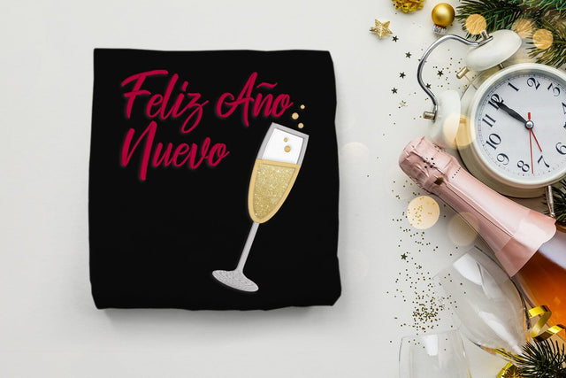 Feliz Año Nuevo Champagne Applique Embroidery Embroidery/Applique DESIGNS Designed by Geeks 