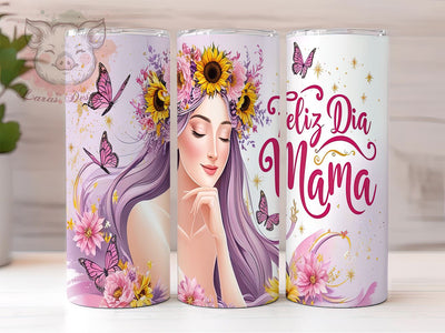 Feliz Dia Mama Tumbler, Sarcastic Affirmation, 20oz Tumbler Wrap, PNG Sublimation, Mother's Day Gifts, Floral Tumblers, Inspirational Drinkware Sublimation Lara' s Designs 