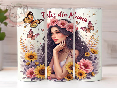 Feliz Dia Mama Tumbler, Sarcastic Affirmation, 20oz Tumbler Wrap, PNG Sublimation, Mother's Day Gifts, Floral Tumblers, Inspirational Drinkware Sublimation Lara' s Designs 