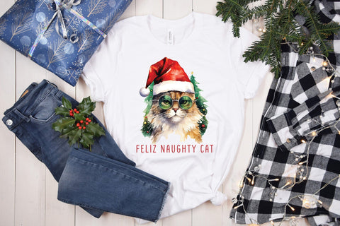 Feliz Naughty Cat, Christmas Sublimation Sublimation CraftLabSVG 