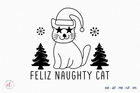 Feliz Naughty Cat - Christmas SVG Design SVG CraftLabSVG 