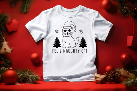 Feliz Naughty Cat - Christmas SVG Design SVG CraftLabSVG 