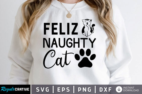 feliz naughty cat SVg Design SVG Regulrcrative 