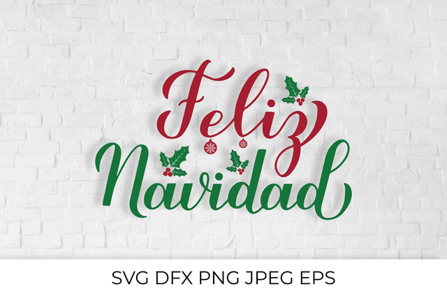 Feliz Navidad calligraphy hand lettering. Merry Christmas in Spanish SVG SVG LaBelezoka 