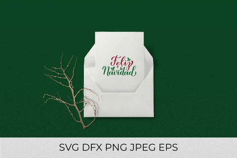 Feliz Navidad calligraphy hand lettering. Merry Christmas in Spanish SVG SVG LaBelezoka 