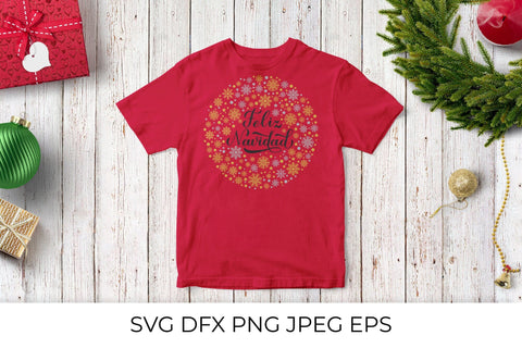 Feliz Navidad calligraphy hand lettering SVG. Merry Christmas in Spanish SVG LaBelezoka 