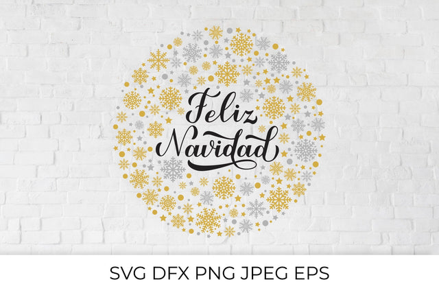 Feliz Navidad calligraphy hand lettering SVG. Merry Christmas in Spanish SVG LaBelezoka 