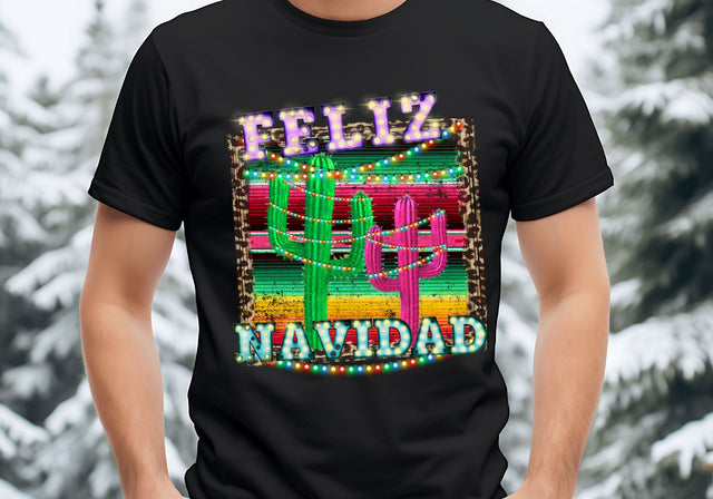 Feliz Navidad | Festive Cactus Christmas PNG | Southwest Holiday Design Sublimation Print Perfect Design Shop 