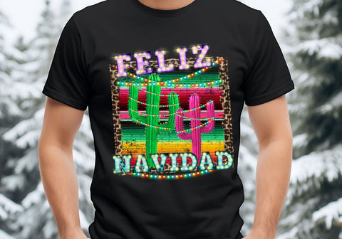 Feliz Navidad | Festive Cactus Christmas PNG | Southwest Holiday Design Sublimation Print Perfect Design Shop 