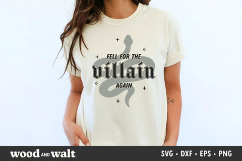 Fell For The Villain Again SVG | Bookish SVG | Book Club PNG SVG Wood And Walt 