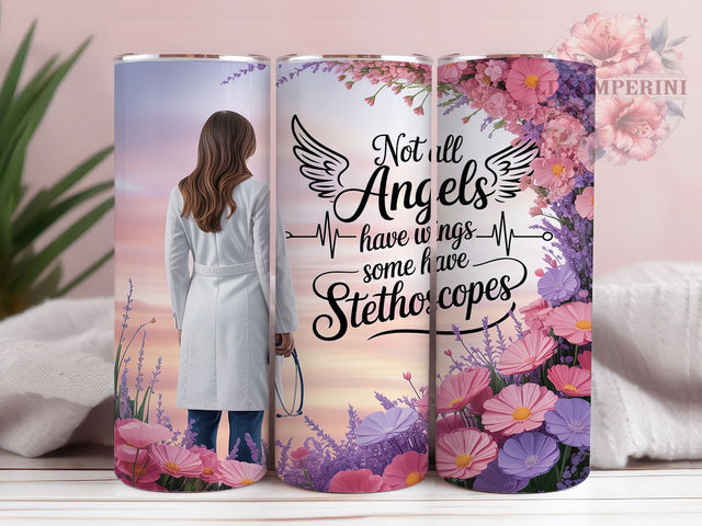 Female Angel Doctor Medical Tumbler, Angel Doctor Sublimation Design, Medical Stethoscope Cup Art, 20oz Nurse Tumbler, Whimsical Doctor Mug, Stylish Medical Cup, Cozy Healthcare Wrap Sublimation Li Zamperini 