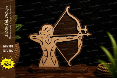 Female Archer Silhouette Laser Cut Svg Design SVG Regulrcrative 