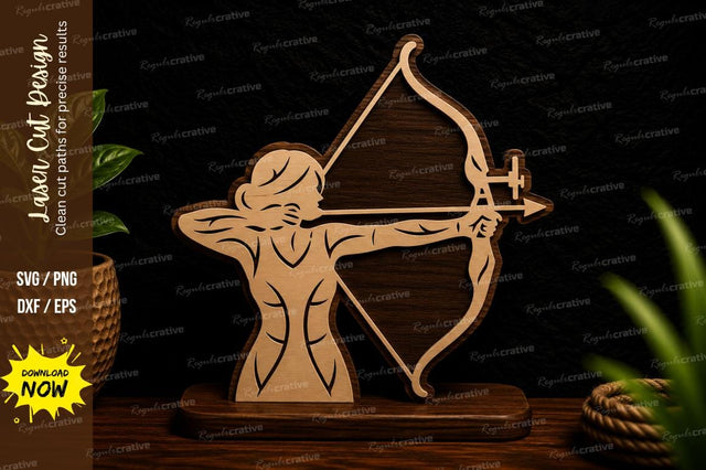 Female Archer Silhouette Laser Cut Svg Design SVG Regulrcrative 