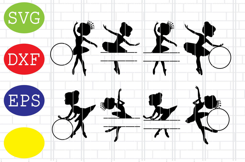 Female Ballerina Monogram, Ballet Dancer Svg, Ballerina Girl Svg, Jpg, Eps, Dxf Files SVG DigitalSvgFiles 