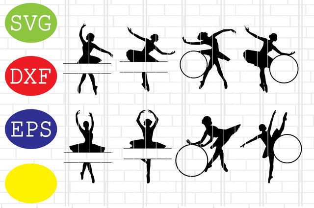 Female Ballerina Monogram Svg, Ballerina Girl Svg, Ballet Dancer Svg, Jpg, Eps, Dxf Files SVG DigitalSvgFiles 