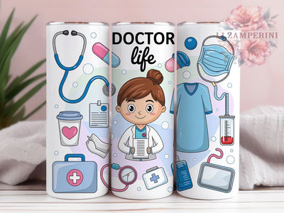 Female Doctor Life Tumbler, Female Doctor Tumbler, 20oz Tumbler Wrap, Sublimation Design, Medical Professional Gift, Healthcare Worker Wrap, Doctor Appreciation Tumbler Sublimation Li Zamperini 