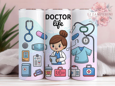 Female Doctor Life Tumbler, Female Doctor Tumbler, 20oz Tumbler Wrap, Sublimation Design, Medical Professional Gift, Healthcare Worker Wrap, Doctor Appreciation Tumbler Sublimation Li Zamperini 