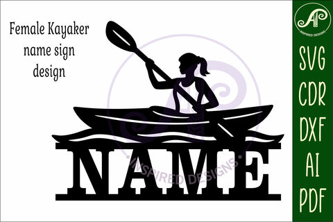 Female Kayak name wall art sign SVG APInspireddesigns 