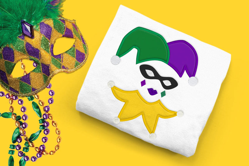 Female Mardi Gras Jester Applique Embroidery Embroidery/Applique DESIGNS Designed by Geeks 