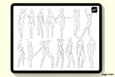 Female Pose Procreate Brushes SVG SvgOcean 