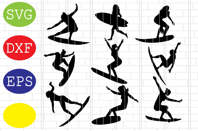 Female Surfers Svg, Surfer Girl Svg, Beach Summer Svg, Jpg, Eps, Dxf Files SVG DigitalSvgFiles 