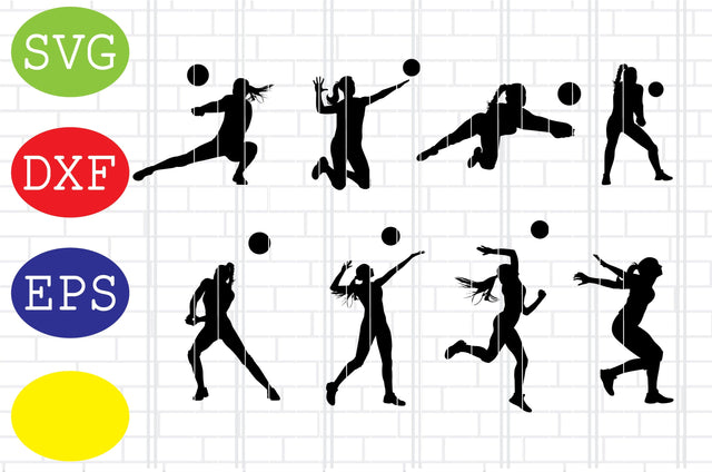 Female Volleyball Player Svg, Volleyball Svg, Volleyball Cut Files, Game Day Svg, Jpg, Eps, Dxf Files SVG DigitalSvgFiles 