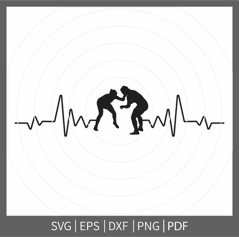 Female Wrestling Heartbeat, Wrestling Heartbeat SVG, Wrestling png, Girl Wrestler SVG, Female Wrestling Vector SVG Dinvect 