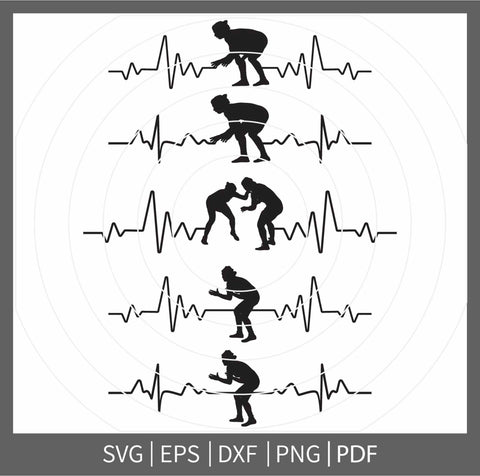 Female Wrestling Heartbeat, Wrestling Heartbeat SVG, Wrestling png, Girl Wrestler SVG, Female Wrestling Vector SVG Dinvect 