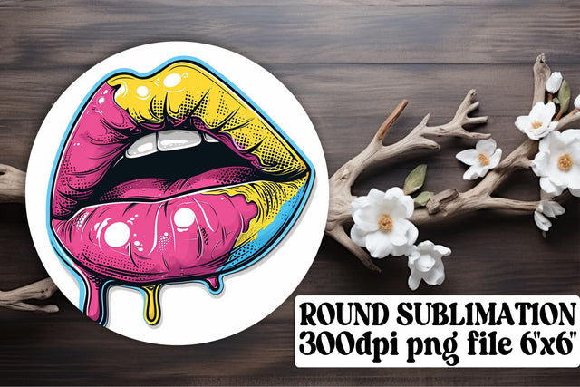 Feminine Lips Sublimation Kit: Chic 3D Lips Decor & Accessories Assortment Sublimation afrosvg 