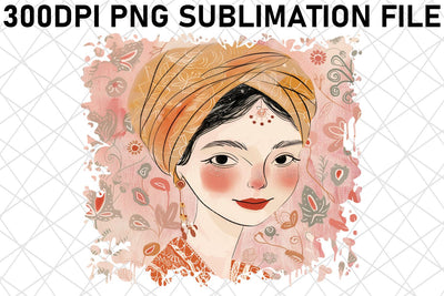 Feminine Portrait Art PNG Design - Sublimation Sublimation afrosvg 
