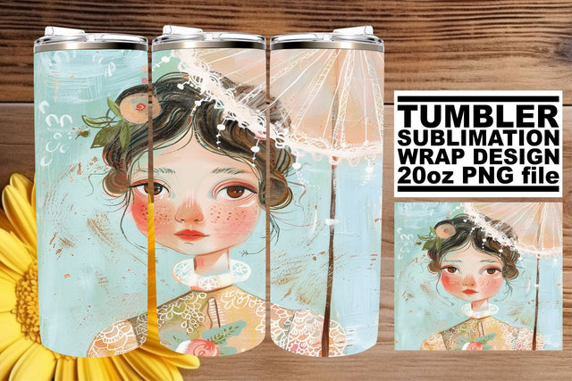 Feminine Portrait Art Tumbler Design - Sublimation 20oz Sublimation afrosvg 