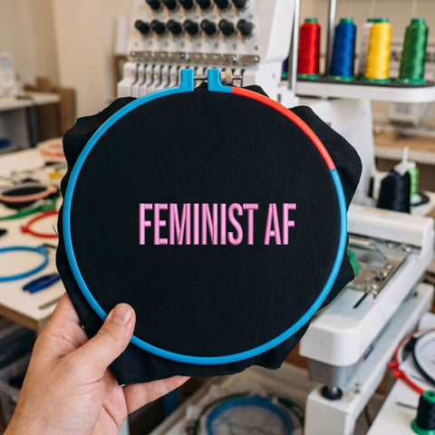 Feminist AF Embroidery Design – Pink Bold Feminist Saying Women Empowerment Machine Embroidery File Embroidery/Applique DESIGNS PatternFeed8 