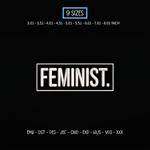 Feminist Embroidery Design – Bold Feminist Statement Women Empowerment Machine Embroidery File Embroidery/Applique DESIGNS PatternFeed8 